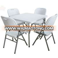 Balcony furniture set white plastic outdoor table and chair direct factory