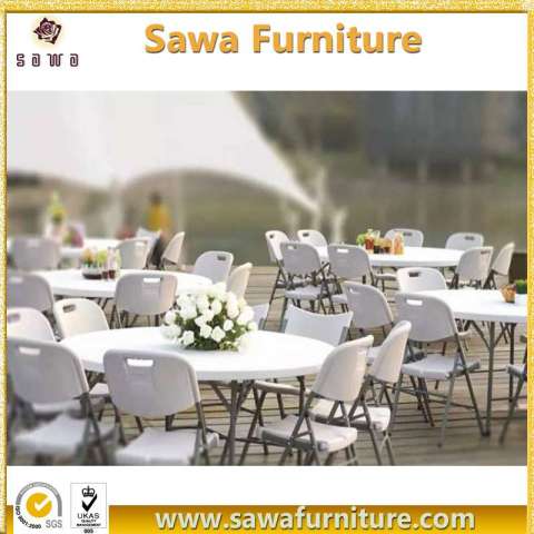 Round/Rectangle Plastic HDPE Folding Table Furniture Sale